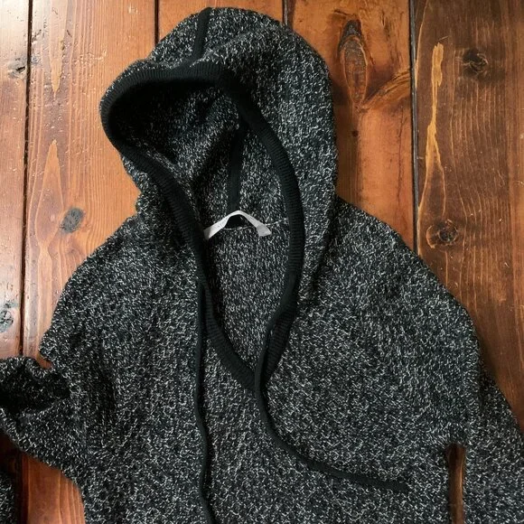 Athleta Black Marl Borealis 100% Merino Wool Women's Small Sweater Dress EUC - Picture 6 of 9